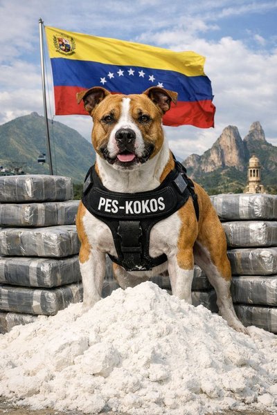 Для операції у Венесуелі українці вигадали пса Кокоса Мем про операцію у Венесуелі та пса Патрона